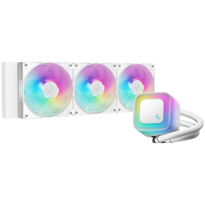 DeepCool LE360 WH V2, 360mm CPU Liquid Cooler, 3x120mm PWM ARGB Fans, ARGB block, White, LGA1851/1700/1200/1151/1150/1155, AMD AM5/AM4, R-LE360-WHAMMN-G-2, 3Y
