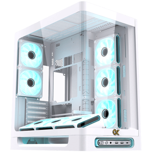 Heaven Air Arctic EN49606 (WH,U3x2+Type C,Curved TG,6PCS J20A PWM WH Reverse & 2PCS J20A PWM WH,ARGB & PWM Remote Control Box)