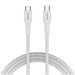 CANYON cable OnWire 60CL C-C 60W COLOR Braided 1m White