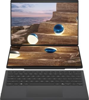 Лаптоп Asus ZenBook Duo 14 UX8407AA-SN130X, Screen Pad Plus, INTEL Ultra 9  PTL U9-H484 (16C) 14" OLED, WQXGA+ ( 2880X1800 ) 16:10Touch, 32GB, 2TB SSD, Soft Keyboard, Windows 11 Pro,Moher Gray, Sleeve