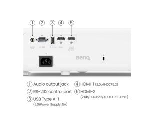 Мултимедиен проектор BenQ TK710STi DLP, 4K UHD (3840x2160), HDR, Ultra-fast 4ms, 10K:1, 3200 AL, 1.2x Zoom, Keystone 3D, Console Gaming, 2xHDMI, USB, RS232, Speaker 5W, eARC, Dolby Atmos, Audio out, 28dB (Eco), White