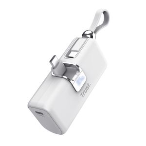 Външна батерия TRUST Pacto 5000 mAh Pocket Powerbank White