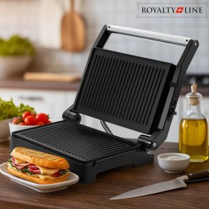 Сандвич тостер - преса Royalty Line RL-PM1000, 1000W, Незалепващи плочи, Червен