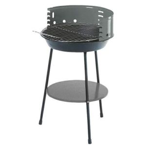 Барбекю на дървени въглища с долен рафт MasterGrill MG915, 35 см диаметър, Метал, Черен/сив