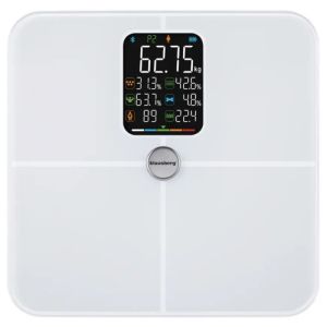 Кантар-анализатор Klausberg KB 7941, До 180 кг, BIA, Bluetooth, LCD, Закалено стъкло, Smart, Бял