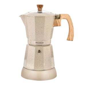 Електрическа кубинска кафеварка Klausberg KB 7999, 500W, 6 чаши, Вграден нагревател, Предпазен клапан, Бежов мрамор