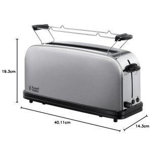 Тостер Russell Hobbs Adventure Oxford 21396-56, 1200W, 2 филии, 1 отвор, 6 нива на изпичане, Тава за трохи, Инокс