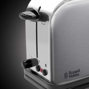 Тостер Russell Hobbs Adventure Oxford 21396-56, 1200W, 2 филии, 1 отвор, 6 нива на изпичане, Тава за трохи, Инокс