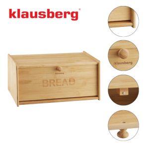Кутия за хляб Klausberg KB 7933, 39.5 см, Бамбук, Кафяв