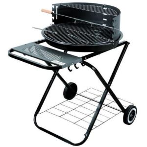 Барбекю на дървени въглища Master Grill & Party MG925, 54.5 см, Емайлиран корпус, Регулируема решетка, Сгъваемо, Колела, Черен