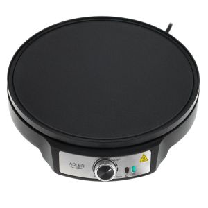 Уред за палачинки Adler AD 3093, 1600W, 30 см, Включени прибори, Черен/Инокс