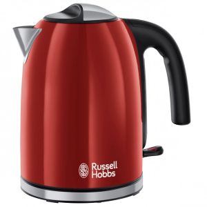 Електрическа кана Russell Hobbs Colours Plus Flame Red 20412-70, 2400W, 1.7 л, Бързо завиране, Скрит нагревател, 360° основа, Индикатор, Червен