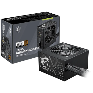 MSI MAG A650BN PCIE5 II, 650W, 80 Plus Bronze, 120mm Low Noise Fan, Protections: OVP/OCP/SCP/OPP/UVP, Dimensions: 150mmx140mmx86mm, 5Y Warranty
