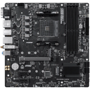 MSI PRO B550M-P WIFI6E, M-ATX, Socket AM4, 4 DIMM, Dual Channel DDR4 up to 4400+(OC)MHz, 1x PCIe 4.0 x16 slot, 2x M.2 slots, 4x USB 3.2 Gen 1, 2x USB 2.0, 1x HDMI,1x DP, 1x VGA, 1G LAN, WIFI6E, 7.1 Audio, 3Y