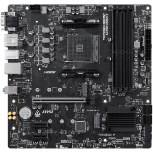 MSI PRO B550M-P, M-ATX, Socket AM4, 4 DIMM, Dual Channel DDR4 up to 4400+(OC)MHz, 1x PCIe 4.0 x16 slot, 2x M.2 slots, 4x USB 3.2 Gen 1, 2x USB 2.0, 1x HDMI,1x DP, 1x VGA, 1G LAN, 7.1 Audio, 3Y