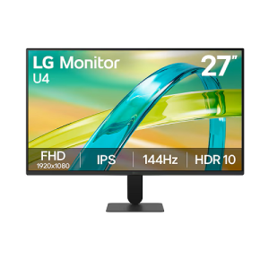 Монитор LG 27U411B-B, 27'' IPS, FullHD (1920 x 1080) 144Hz, 16:9, 1ms, 1500:1, 250cd/m2, AMD FreeSync, VGA, HDMI, Black