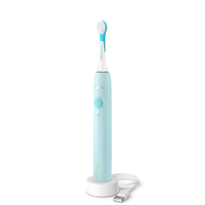 Детска ел. четка за зъби PHILIPS HX6500/03 Sonicare For Kids, По-нежен към венците, 2-минутен звуков таймер, 21 дни живот на батерията, Стикери, Teal