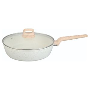 Тиган с капак Oliver Voltz Nice OV54419E26CD, 26x7 см, Незалепващо покритие, Индукция, Кремав меланж
