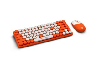 Комплект PackardBell The Dot Combo, PBA 600, BT Keyboard and mouse, Ergonomic Slim Design, Quiet Keys, US layout, Orange