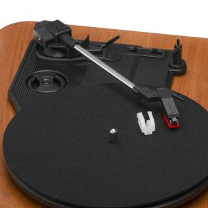 Грамофон с вградени говорители Adler AD 1914, Полуавтоматичен, 7"/10"/12", 45 RPM адаптер, RCA, Bluetooth 5.4, USB Запис, Дърво/Черен