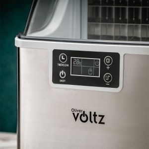 Ледогенератор Oliver Voltz OV51447D, 170W, 22кг/24ч, 3.2 л, 24 квадратни кубчета за цикъл работа, Инокс