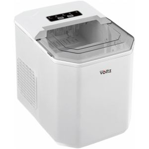 Ледогенератор Oliver Voltz OV51447B, 120W, 12 кг/24 часа, 1.3 л, 9 кубчета за цикъл работа, Индикатор за лед и вода, Бял