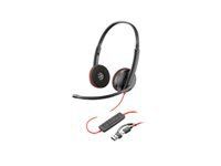 HP Poly Blackwire 3225 Stereo USB-C Headset +3.5mm Plug +USB-C/A Adapter