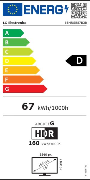 Телевизор 65" LG 65MRGB87B3B, 4K Ultra HD Mini RGB evo AI Smart TV, webOS 26 ThinQ, 120Hz Native (VRR 144Hz), WiFi 5, Black