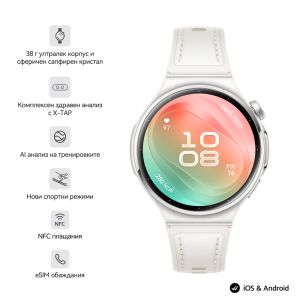 Комплект Смарт часовник HUAWEI Watch 6, Leib-L19L, White + Безжични слушалки Huawei FreeBuds 7i Conch-T010 White