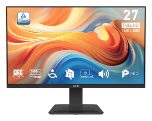 Монитор MSI PRO MP273 E14A (9S6-3PB4CH-250), 27" IPS, FullHD (1920 x 1080) 144Hz, 16:9, 1ms, 250 cd/m2, 1500:1, AMD FreeSync, Speaker 2x3W, VGA, HDMI, DP, Black