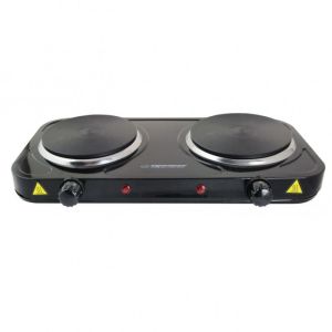Двоен електрически котлон Esperanza EKH010K, 2x1000W, 15.5 см, 5 степени, Незалепващо покритие, Черен