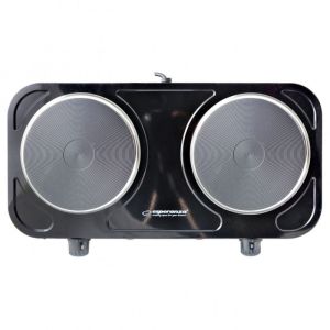 Двоен електрически котлон Esperanza EKH010K, 2x1000W, 15.5 см, 5 степени, Незалепващо покритие, Черен