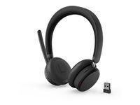 LENOVO 6550 Headset on-ear Bluetooth wireless active noise cancelling USB-A black Certified for Microsoft Teams