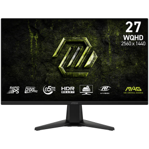 MSI MAG 275F E20 Gaming Monitor, 27" 200Hz, FHD (1920x1080) 16:9, Rapid IPS Anti-glare, 0.5ms, 300nits, 1000:1, 178/178, Adaptive-Sync, HDR Ready, Tilt, 1x DP, 2x HDMI, 1x Headphone out, 3Y Warranty