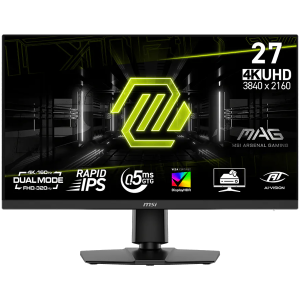 MSI MAG 272URDF E16 Gaming Monitor, 27" 160Hz (320Hz FHD Dual Mode), UHD (3840x2160) 16:9, Rapid IPS Anti-glare, 0.5ms, 400nits, 1000:1, 178/178, AMD FreeSync Premium, DisplayHDR 400, Adj. Stand, 1x DP, 2x HDMI, 1x Headphone out, USB Hub, 3Y