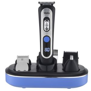 Машинка за подстригване 5в1 Oliver Voltz OV51810T, 5W, 90 мин, 7300 об/мин, LCD дисплей, Стойка, Черен/син