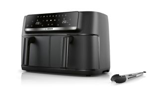 Уред за здравословно готвене Bosch MAFD440B7, Air Fryer Double Flex Drawer, 9L (2x4.5L), 2500 W, 40-230 °C, Touch Control, Black