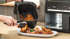 Уред за здравословно готвене Bosch MAFD440B7, Air Fryer Double Flex Drawer, 9L (2x4.5L), 2500 W, 40-230 °C, Touch Control, Black
