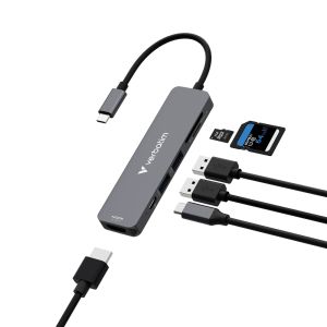 USB хъб Verbatim USB-C Essentials Multiport Hub 6 Port with card reader