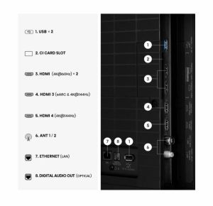 Телевизор Hisense 75"U7SE, 4K Ultra HD 3840x2160, ULED, FALD, Quantum Dot, 144Hz, IPS, HDR 10+, HLG, Dolby Vision IQ, Dolby Atmos, Smart TV, WiFi 5GHz, WiFi Direct, BT, Anyview Cast,light sensor, 4xHDMI, 2xUSB, LAN, CI+, DVB-T2/C/S2, Black