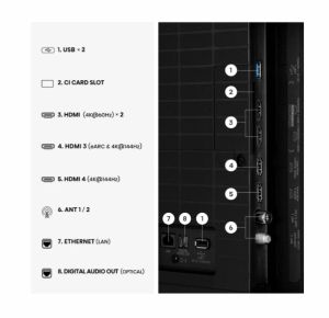 Телевизор Hisense 75" E8S, 4K Ultra HD 3840x2160, ULED, Quantum Dot,144 Hz, HDR 10+, HLG, Dolby Vision, DTS Virtual X, Smart TV, Light Sensor, WiFi Direct, BT, Anyview Cast, 3xHDMI, 2xUSB, LAN, CI+, DVB-T2/C/S2,Singale stand, Black