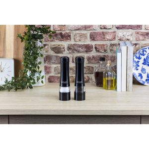 Електрически мелнички за сол и пипер Russell Hobbs Black 28010-56, Керамичен механизъм, LED, Черен