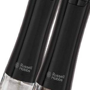 Електрически мелнички за сол и пипер Russell Hobbs Black 28010-56, Керамичен механизъм, LED, Черен
