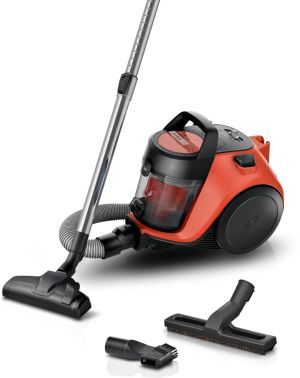 Прахосмукачка Bosch BGC05RD2H, SER2, Bagless vacuum cleaner Cleann’n, red/black, 700W, 2 nuzzles, Variable suction control, 76 db(A), 1,5 l, EPA 12 wahsable 99.9%