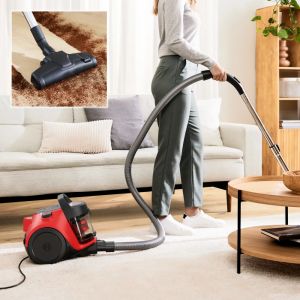 Прахосмукачка Bosch BGC05RD2H, SER2, Bagless vacuum cleaner Cleann’n, red/black, 700W, 2 nuzzles, Variable suction control, 76 db(A), 1,5 l, EPA 12 wahsable 99.9%