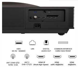 Мултимедиен проектор Hisense 4K Smart Laser TV L9Q, Ultra HD 3840x2160, 5000 lum, 5000;1,16:9 , 240 Hz, up tp 200 inch , Ultra short throw, HDR, HDR10, HDR 10+, Vidaa U7, 4 x HDMI, 2x10 W