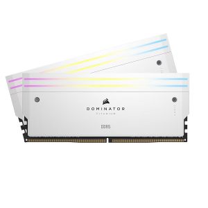 Памет CORSAIR 64GB DDR5 6000MHz (2 x 32GB) DOMINATOR TITANIUM RGB - White