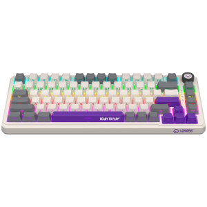 Wired mechanical gaming keyboard Advanced, 82 keys, linear Lorgar Toxic Purple switches, Hot Swap, Gasket mount, straight braid cable