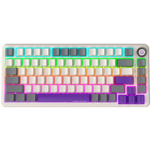 Wired mechanical gaming keyboard Advanced, 82 keys, linear Lorgar Toxic Purple switches, Hot Swap, Gasket mount, straight braid cable