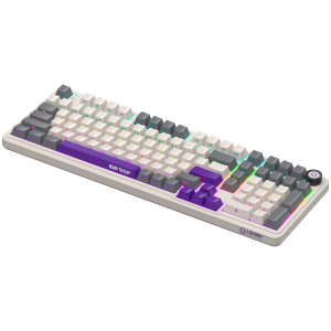 Wired mechanical gaming keyboard Advanced, 101 keys, linear Lorgar Toxic Purple switches, Hot Swap, Gasket mount, straight braid cable